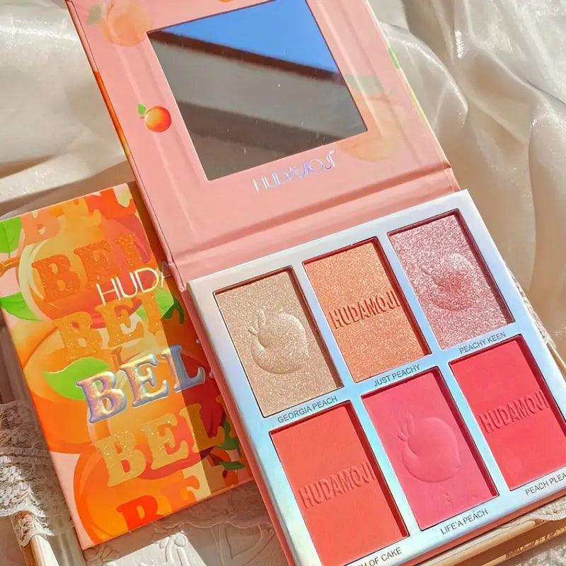 6 Color Hudamoji Bellini Blush + Highlighter Palette - Image 3