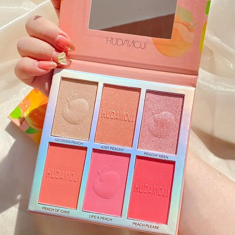 6 Color Hudamoji Bellini Blush + Highlighter Palette - Image 4