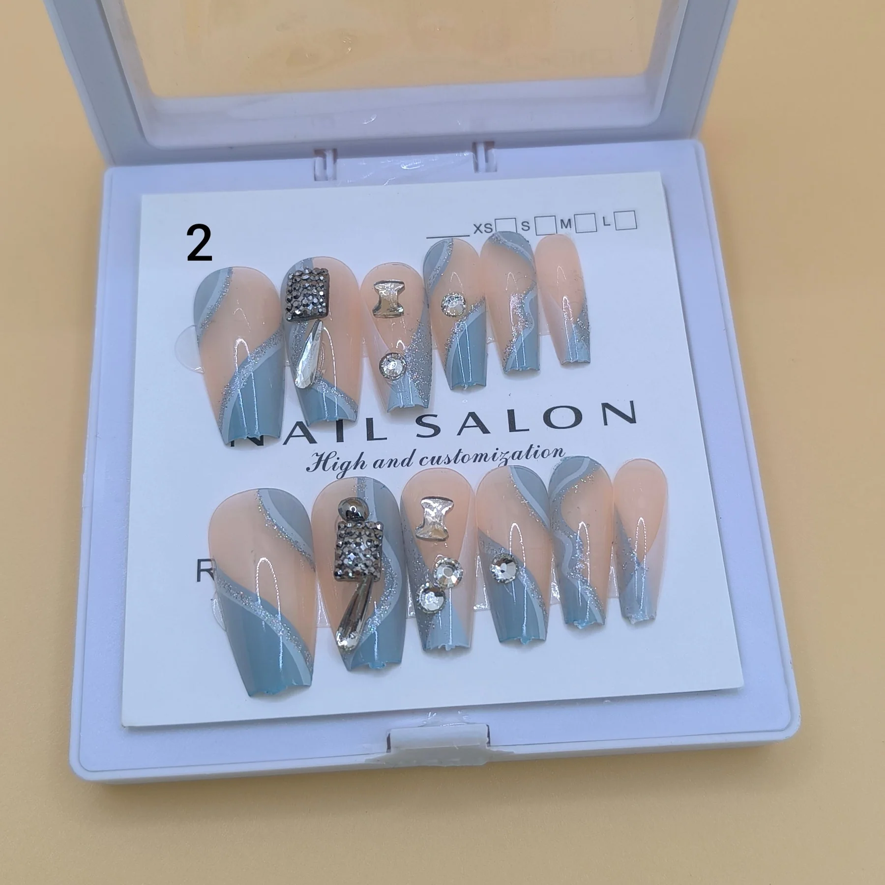 Fancy Press on Nails  with stickers - Image 3