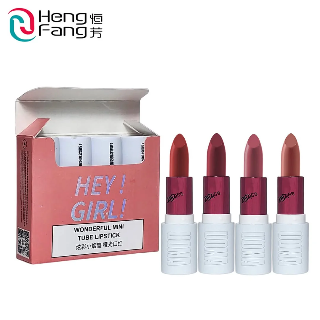 Hengfang Hey Girl! Wonderful Mini Tube Matte Finish Lipstick 4Pcs Set - Image 2