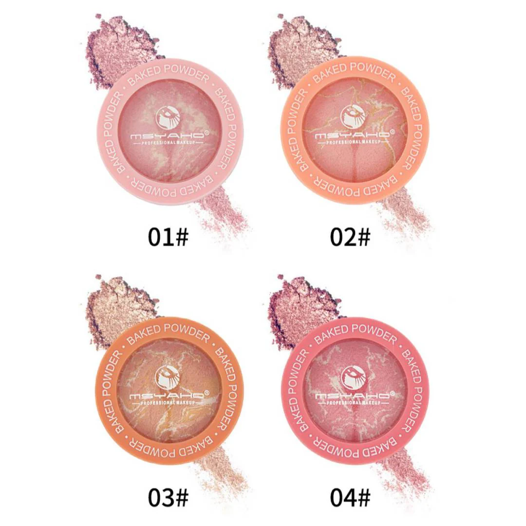 MSYAHO Baked Powder Terra Cota Blush 4Pcs Set - Image 4