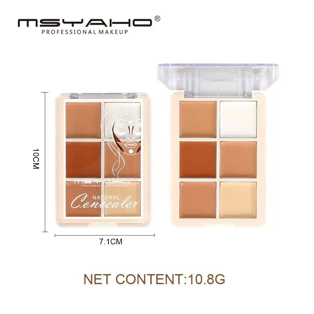 MSYAHO Professional 6 Color Natural Concealer Palette - Image 7