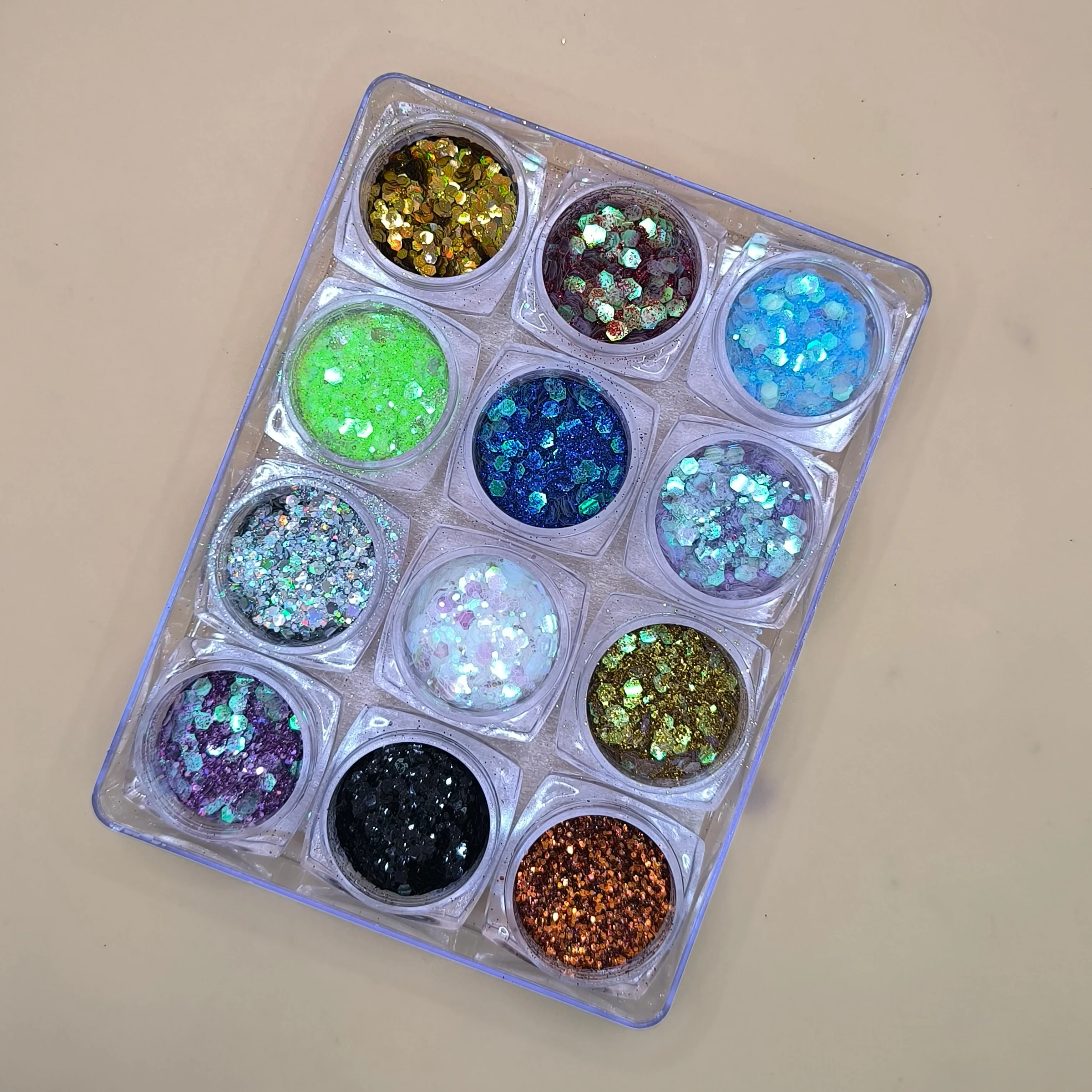 Pack of 12 Chunky Glitters